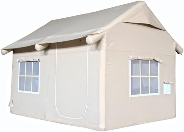 Outdoor Inflatable Camping Tent with Canopy, Air Pump, 4-6 Person Glamping Tents Easy Setup Waterproof House for Fishing, Camping & Hiking