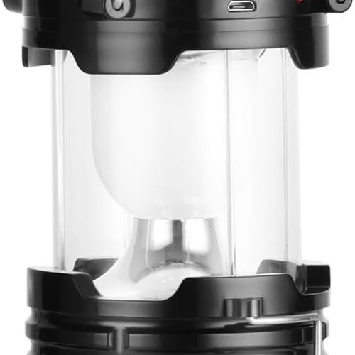 Solar Camping Lantern for Power Outages - USB Rechargeable Lamp Camping Essentials，Collapsible Portable Waterproof Solar Lights for Indoor Outdoor Emergency Light