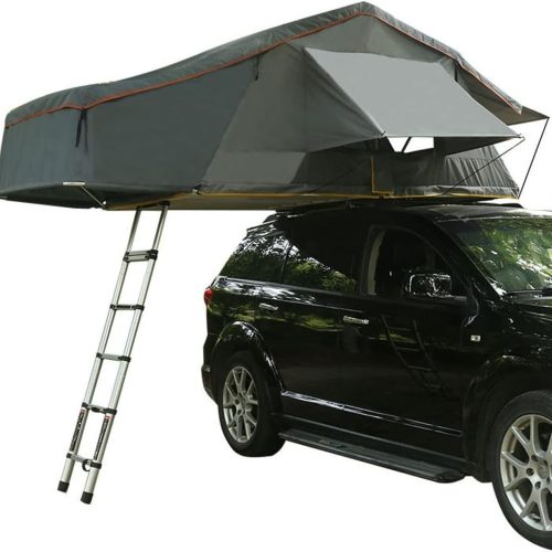 roof Tents for Camping Roof Tent Truck SUV Roof Tent with Ladder, Roof Tent Camping Waterproof Skylight Tent Breathable Large Space Outdoor Travel Fishing for 3-5 People