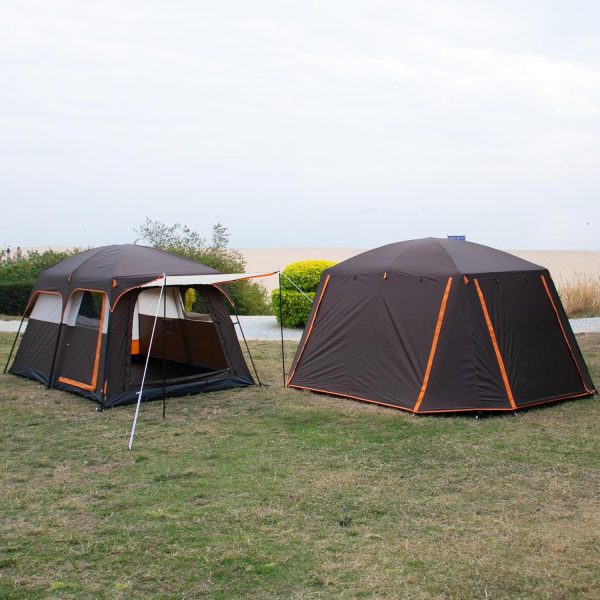Large Tent 6-10 Person,Family Cabin Tents,Straight Wall,3 Doors and 3 Windows with Mesh,Waterproof,Big Tent for Outdoor,Picnic,Camping,Family,Friends Gathering